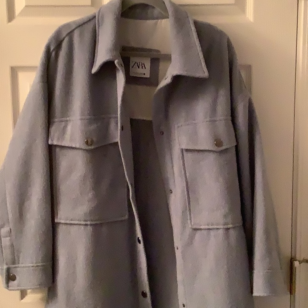 Light blue XL zara shacket
